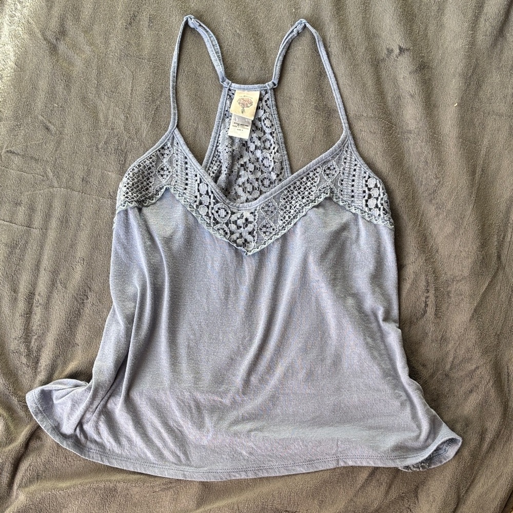 In Bloom Lavender Lace Camisole Racerback Tank Top